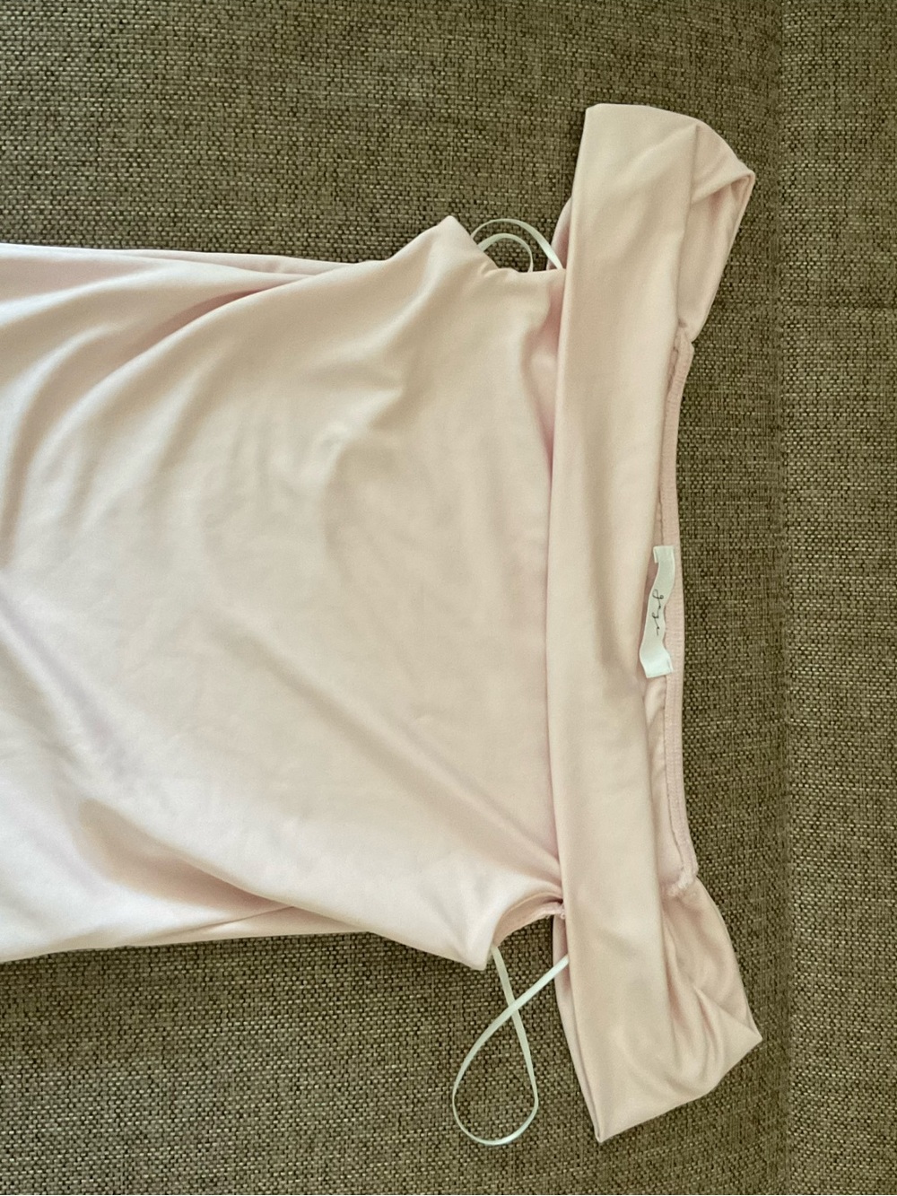 Pale Pink Strapless Bandeau Top - Women's Short Sleeve Tee Style